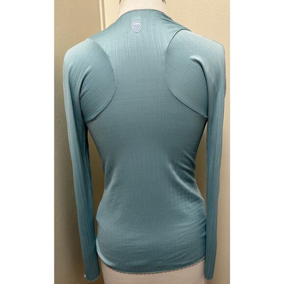 NWT K-Swiss Pleated L/S Long Sleeve Nile Green Tennis Women's Shirt - Size Small - Picture 8 of 11